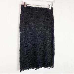 ISABEL de PEDRO BLACK LACE TUBE SKIRT NWT 6‎
